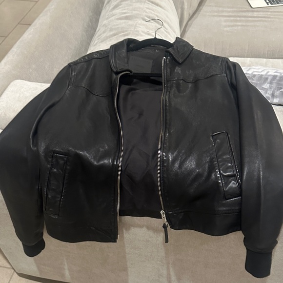 All Saints Other - All Saints Charcoal Leather Jacket medium